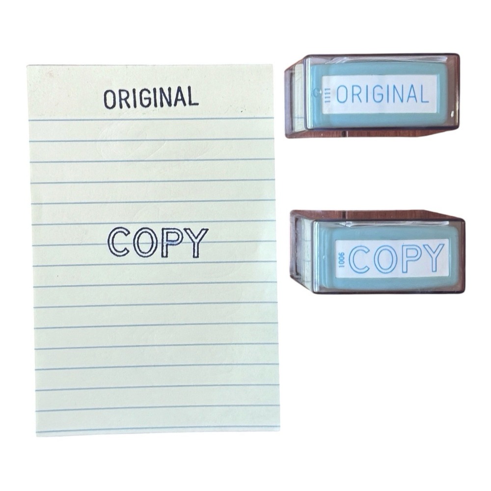 Xstamper ORIGINAL COPY Self Inking Rubber Stamps Lot of 2 Office Vintage